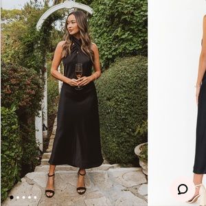 Show Me Your Mumu Jasmine Halter Midi dress in black size M